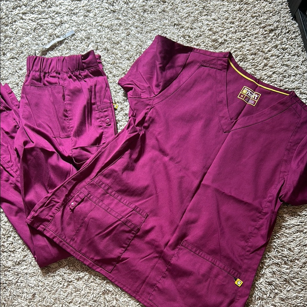 Burgundy Scrub Set